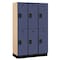 Salsbury Industries Wardrobe Locker, 45" W, 18" D, 76" H, (3) Wide, (6) Openings, Blue 22368BLU - alternate 1